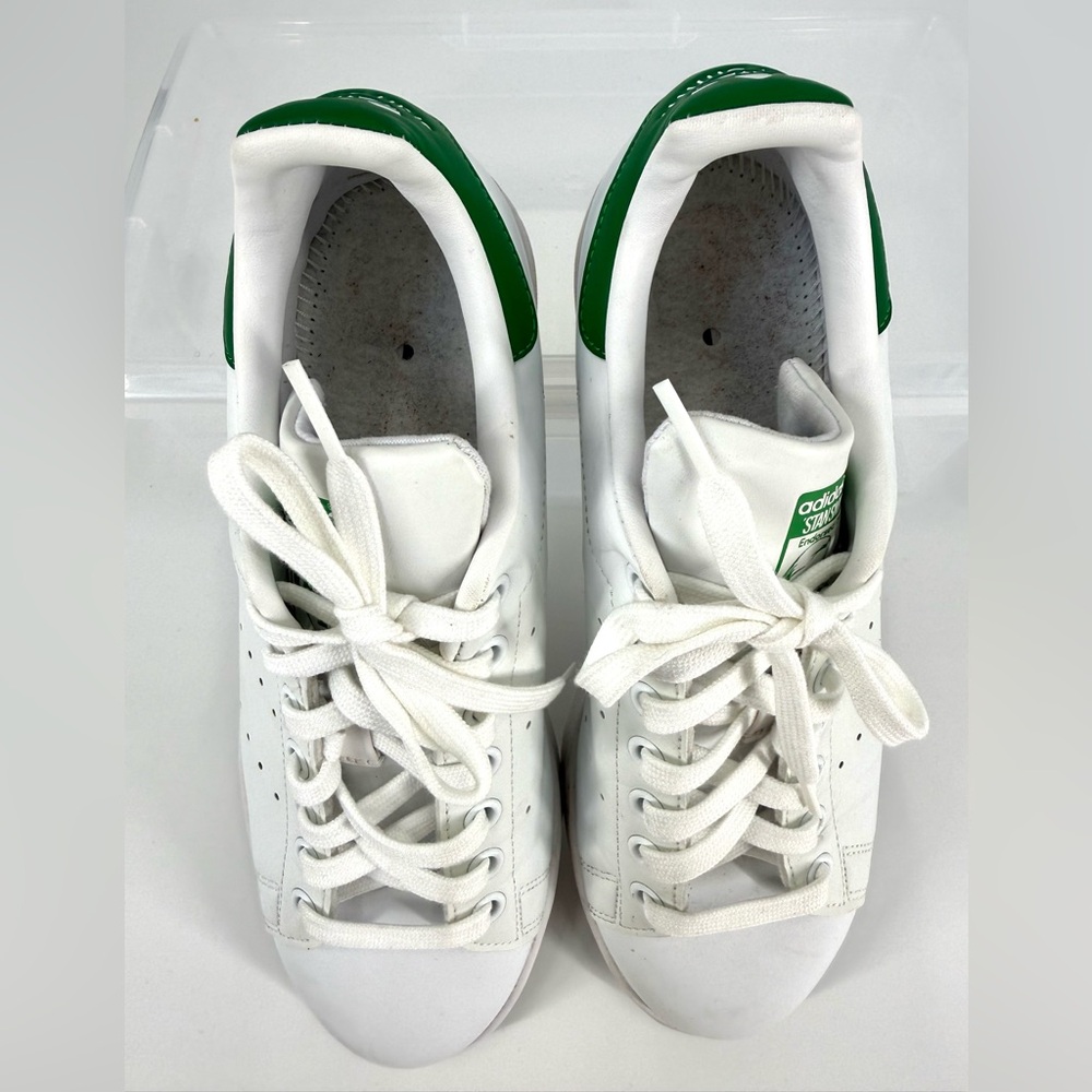 Adidas Stan Smith Leather Classic Tennis Sneaker Shoe, White/Green, Size 8 - Picture 5 of 8